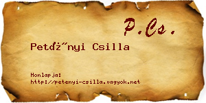 Petényi Csilla névjegykártya