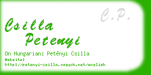 csilla petenyi business card